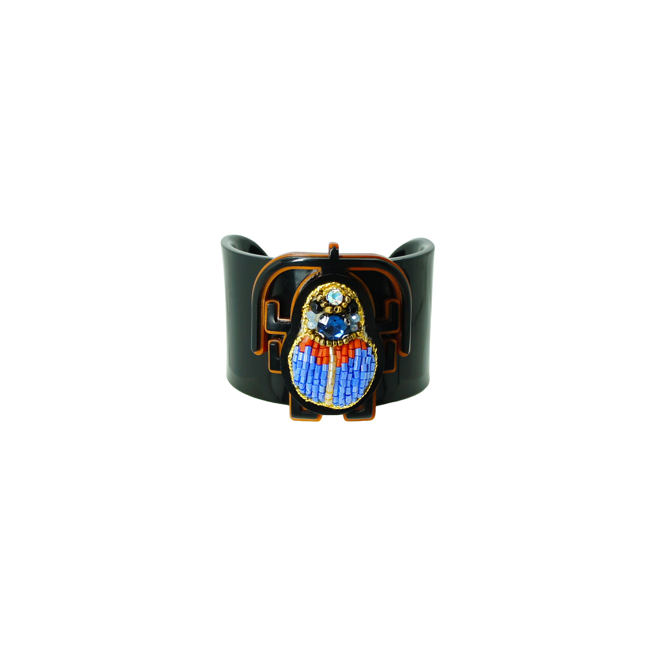 EMBROIDERED SCARAB BRACELET