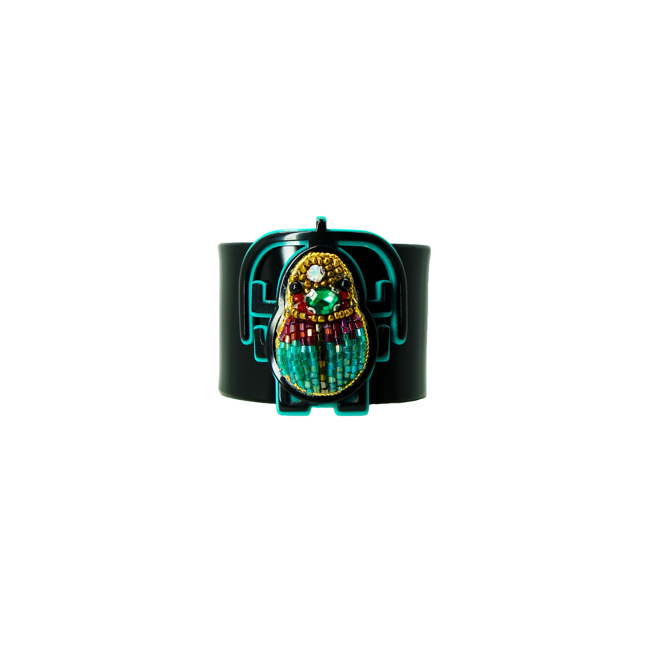 EMBROIDERED SCARAB BRACELET