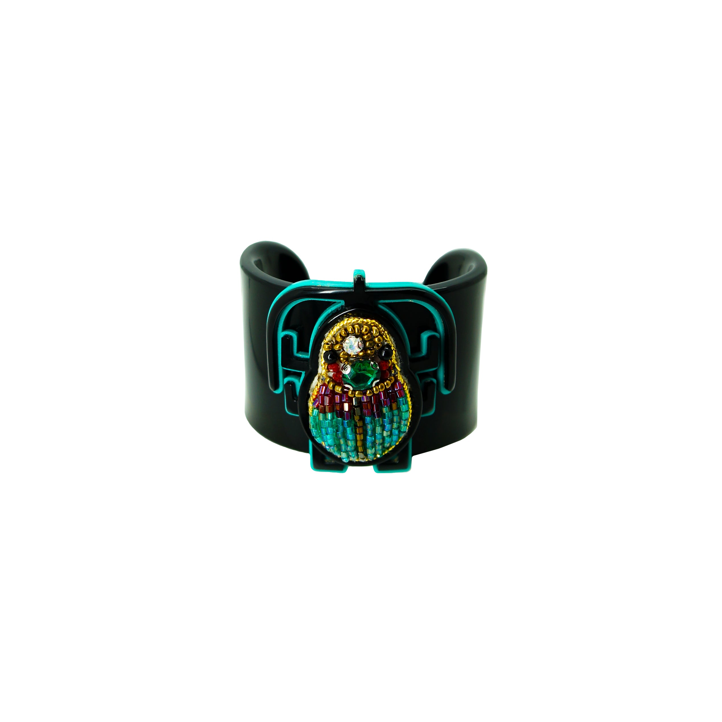 EMBROIDERED SCARAB BRACELET
