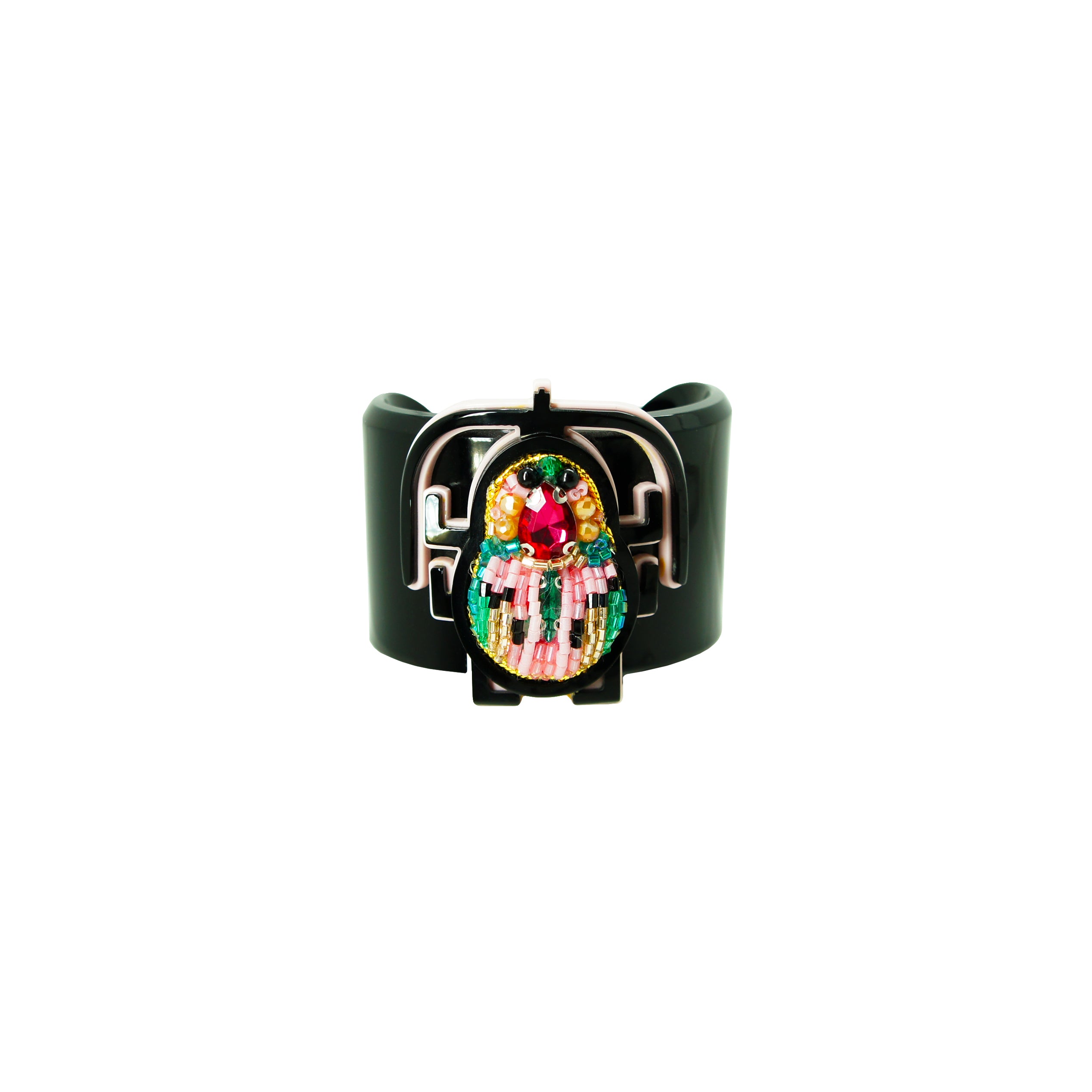 EMBROIDERED SCARAB BRACELET