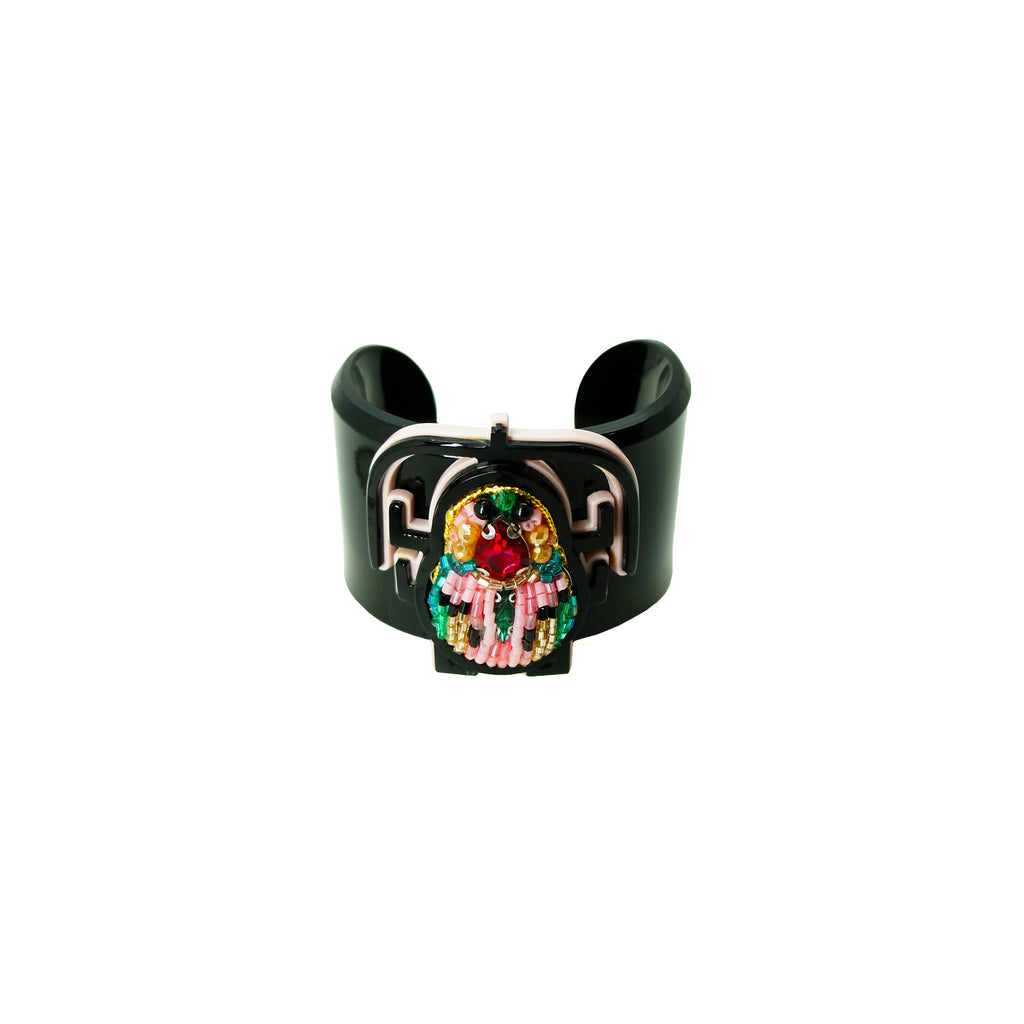 EMBROIDERED SCARAB BRACELET