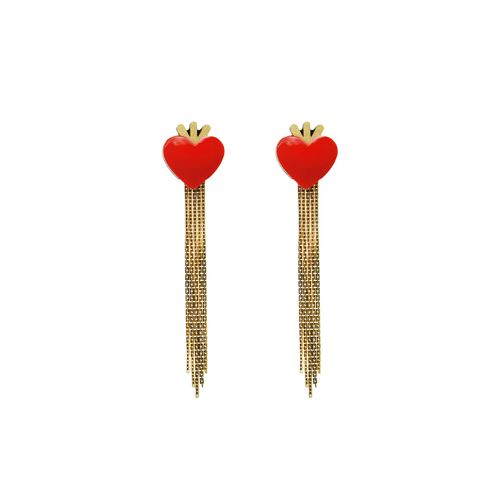FRINGE HEART EARRING G