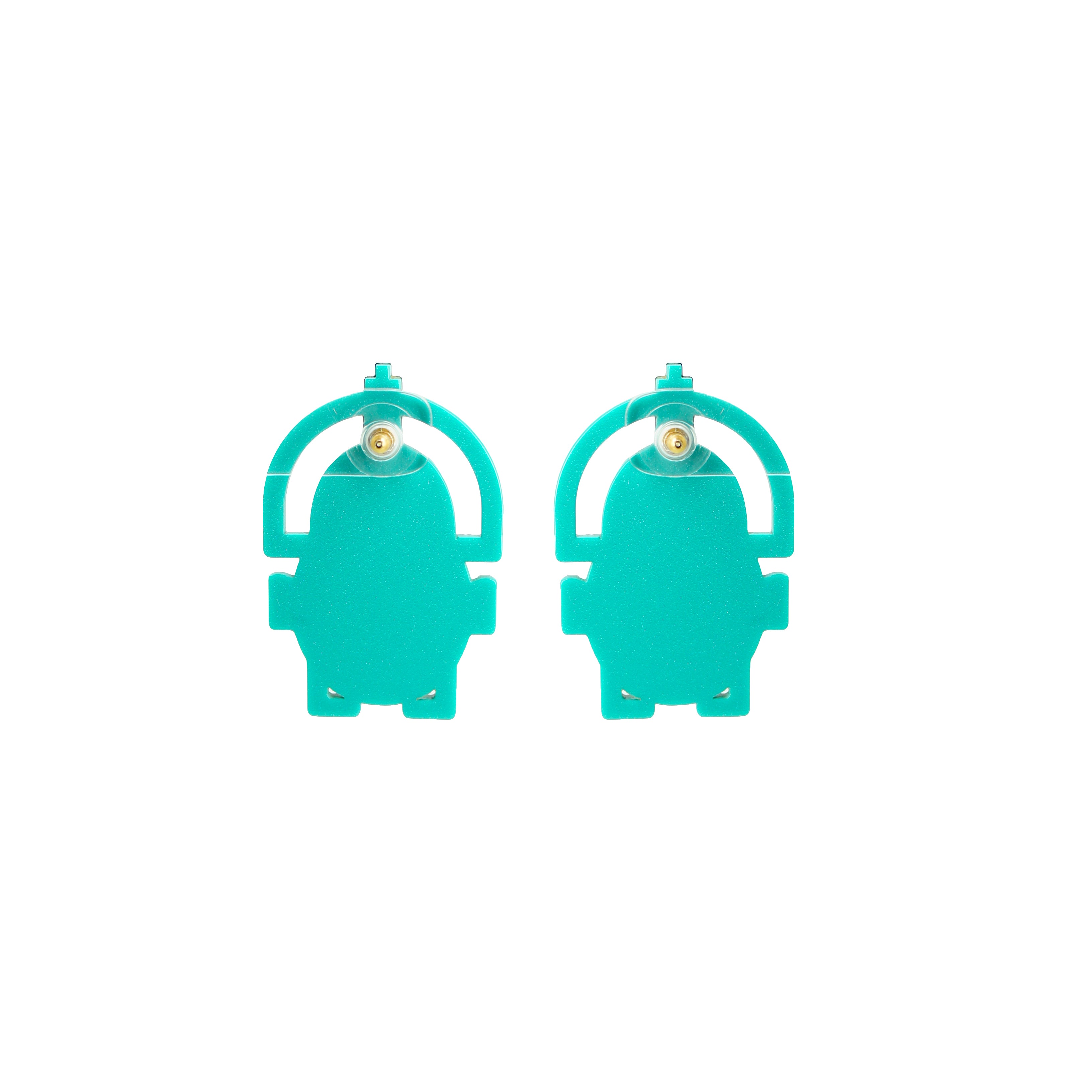 EMBROIDERED SCARAB EARRING