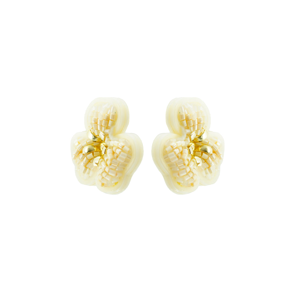 EMBROIDERED FLOWER EARRING