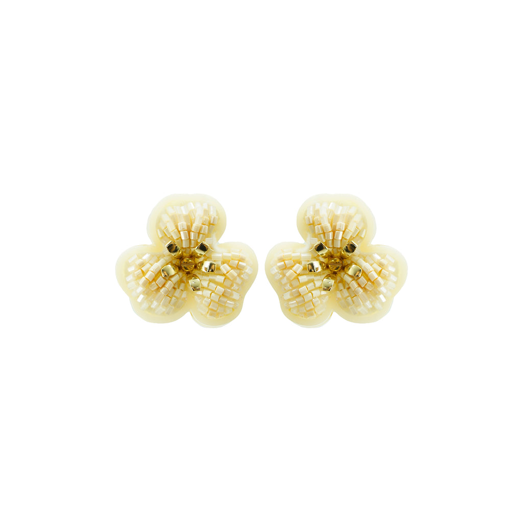 EMBROIDERED FLOWER EARRING
