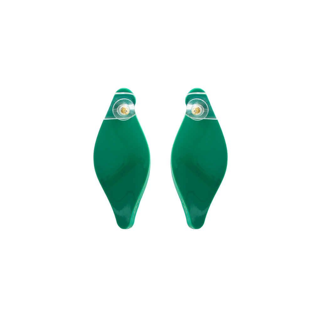 EMBROIDERED LEAF EARRING