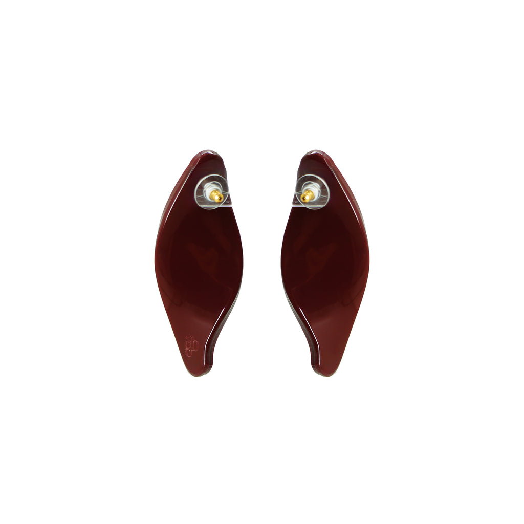 EMBROIDERED LEAF EARRING