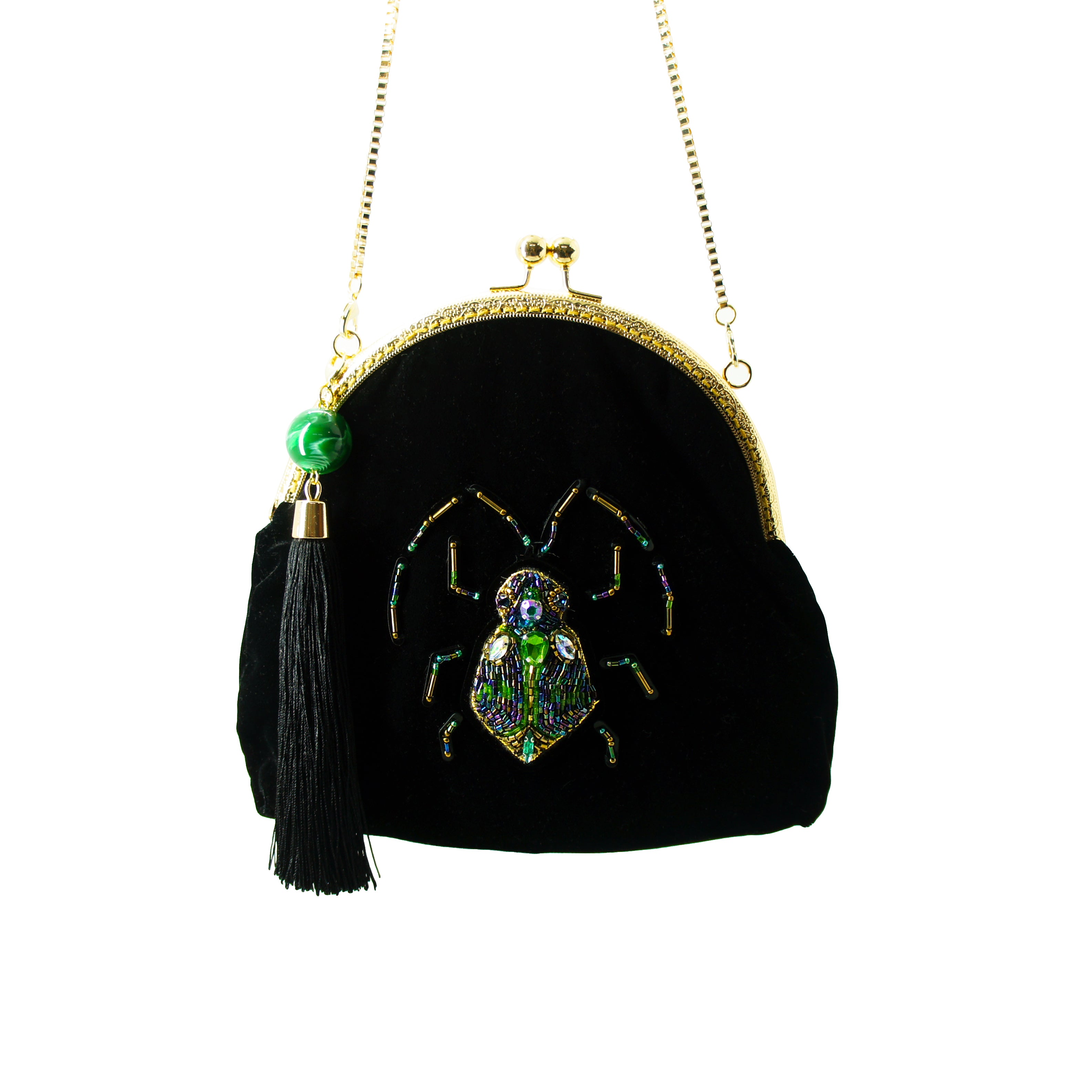 BLACK VELVET BEETLE BAG