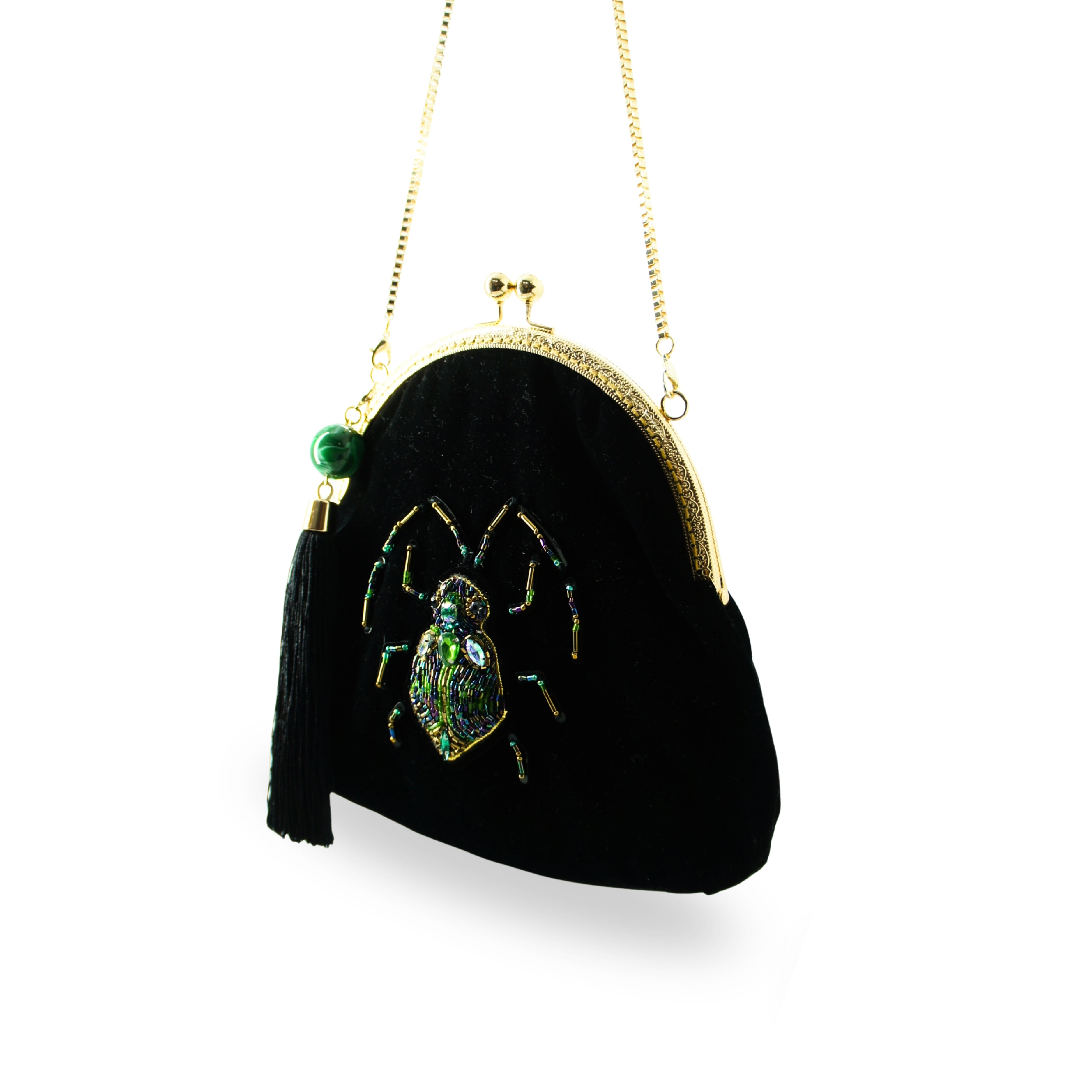 BLACK VELVET BEETLE BAG