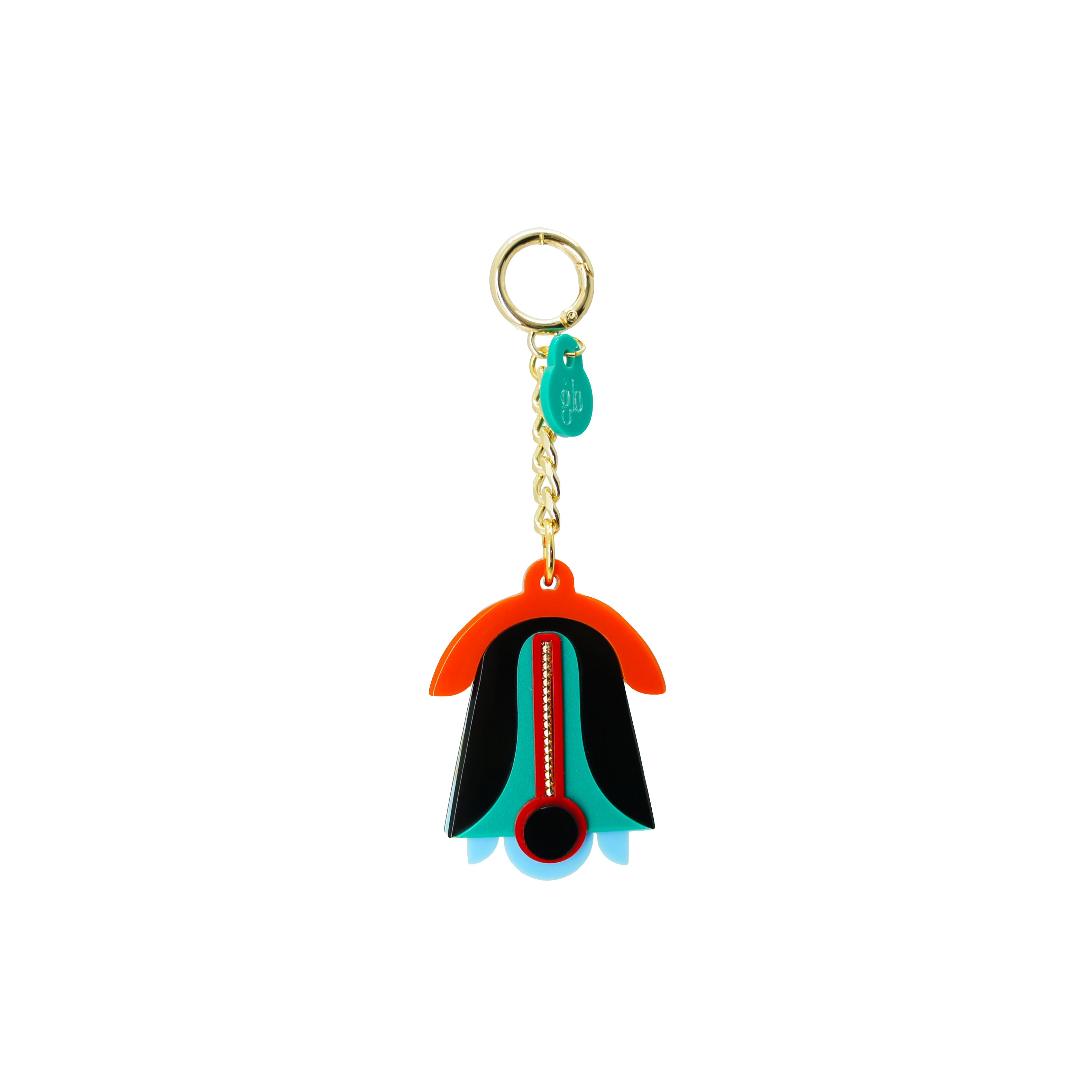 TURQUOISE GREEN TULIP KEYCHAIN