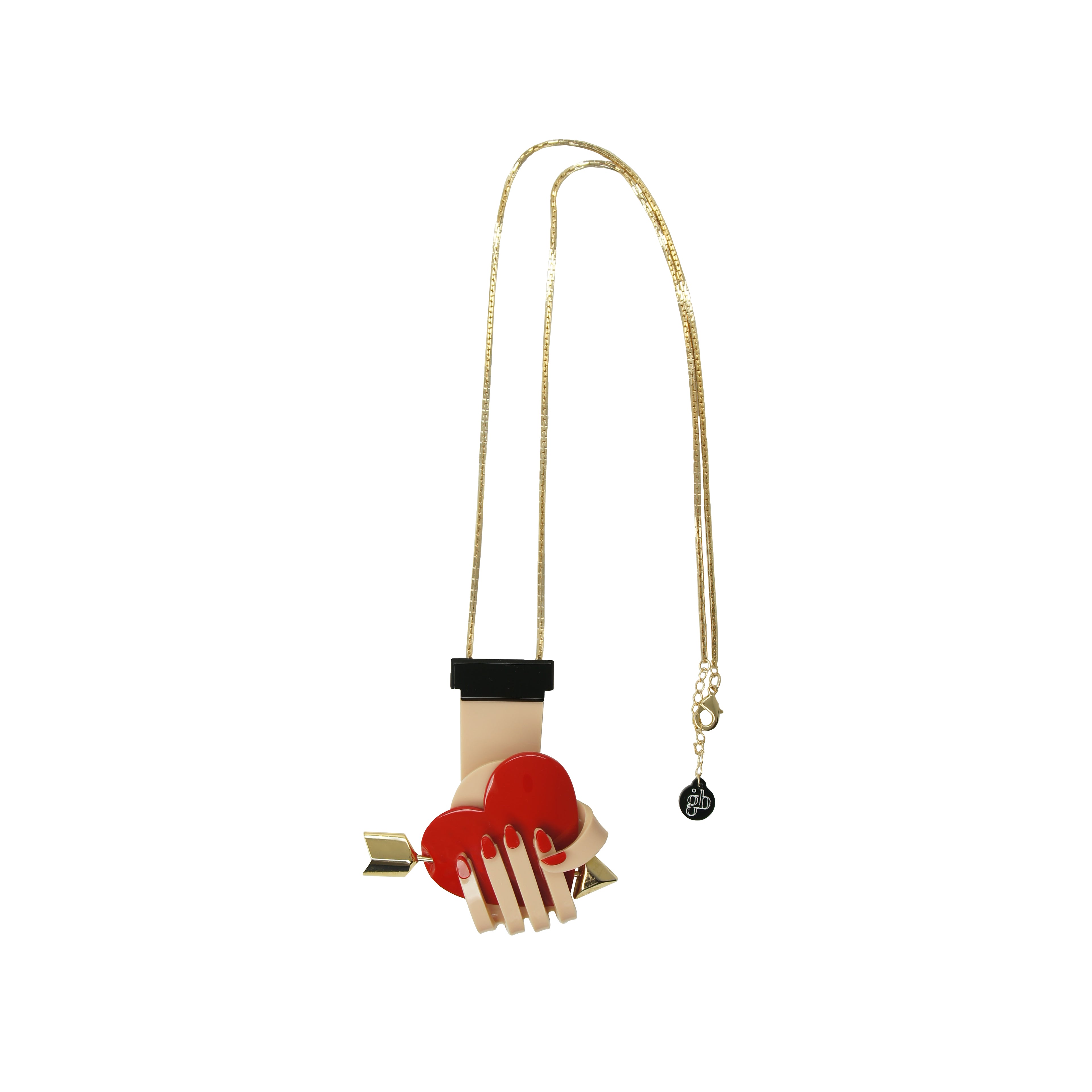 Long Hand and Heart Necklace