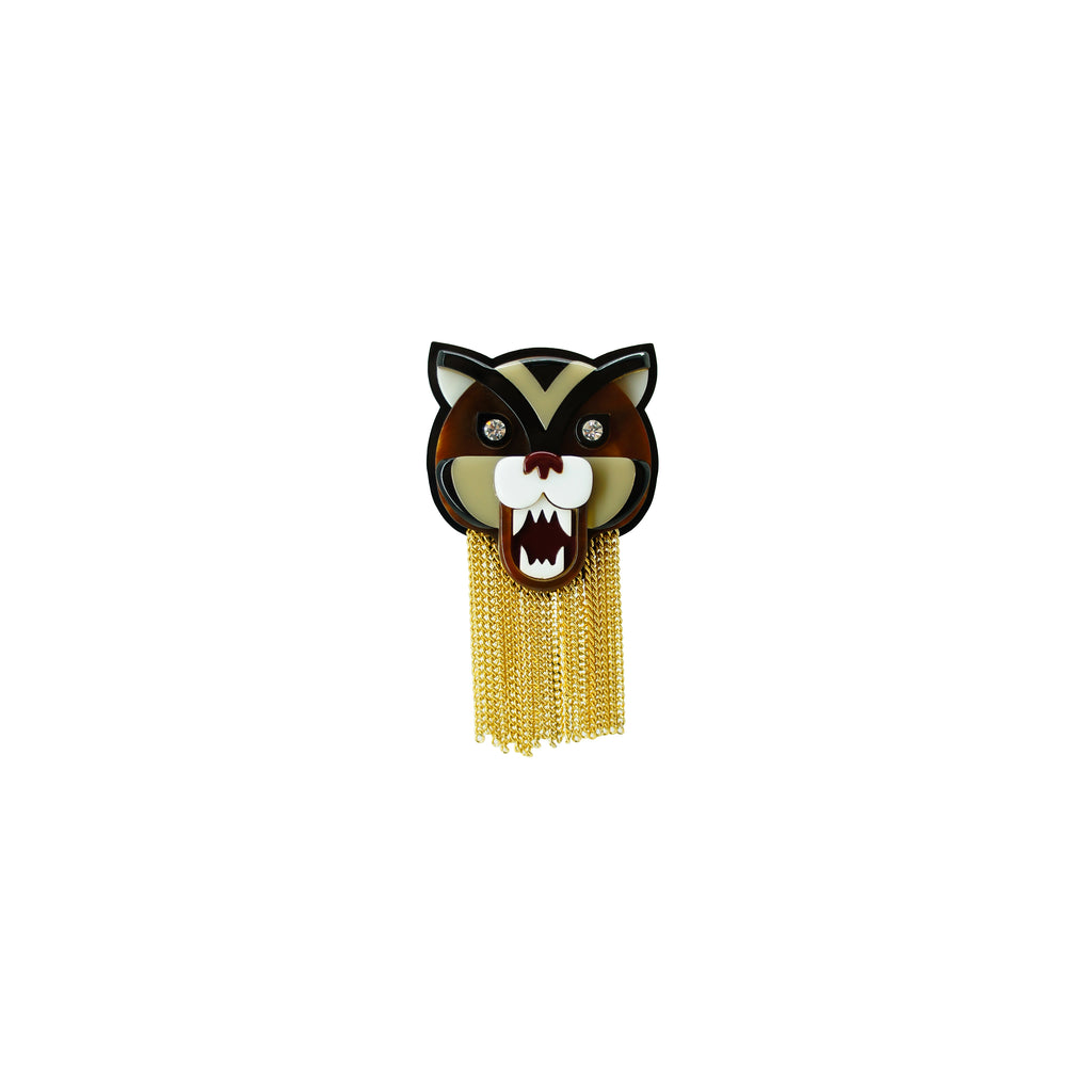 TIGER GRANITE CARAMEL BROOCH NECKLACE