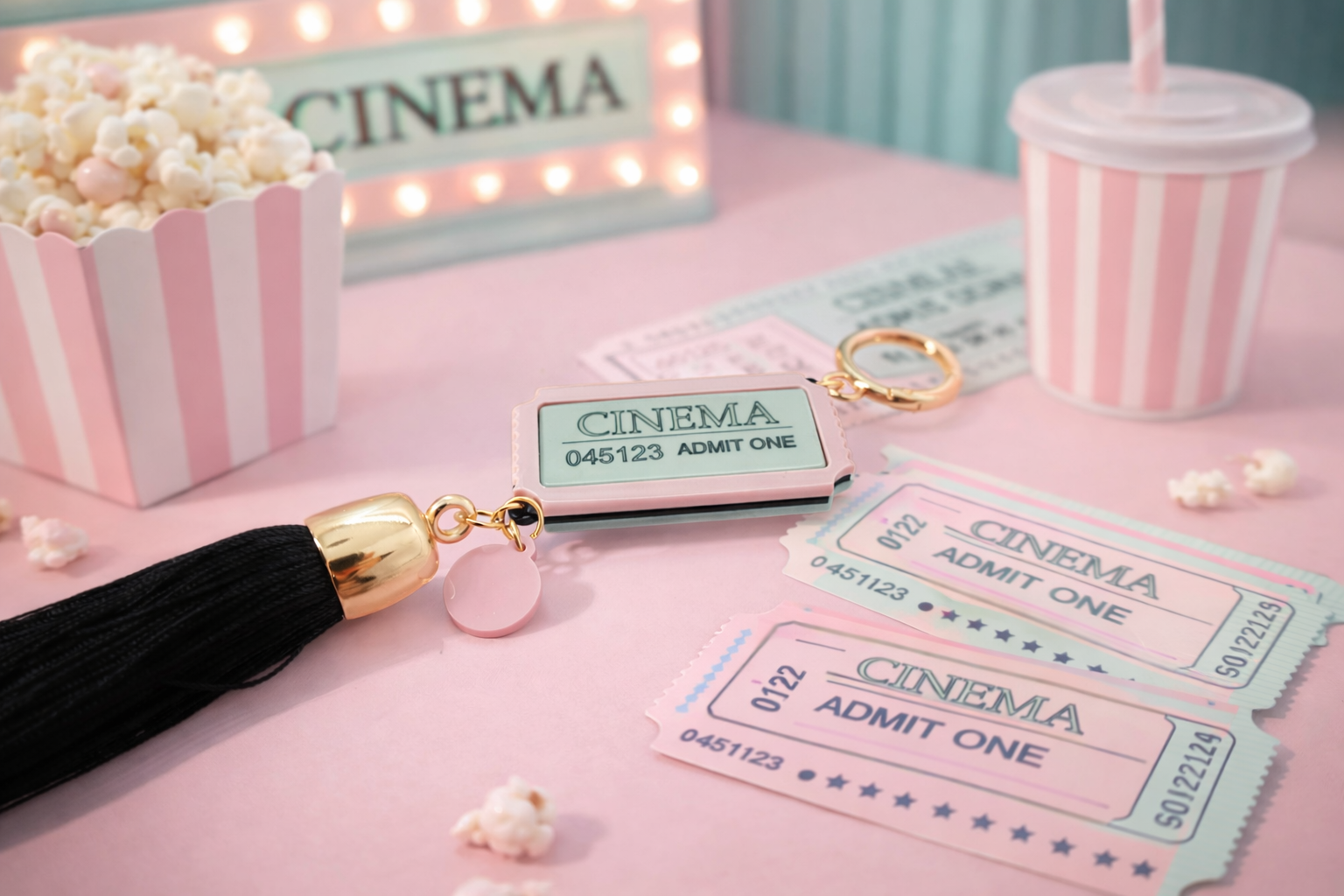 Chaveiro Ticket Cine / Rosa Candy