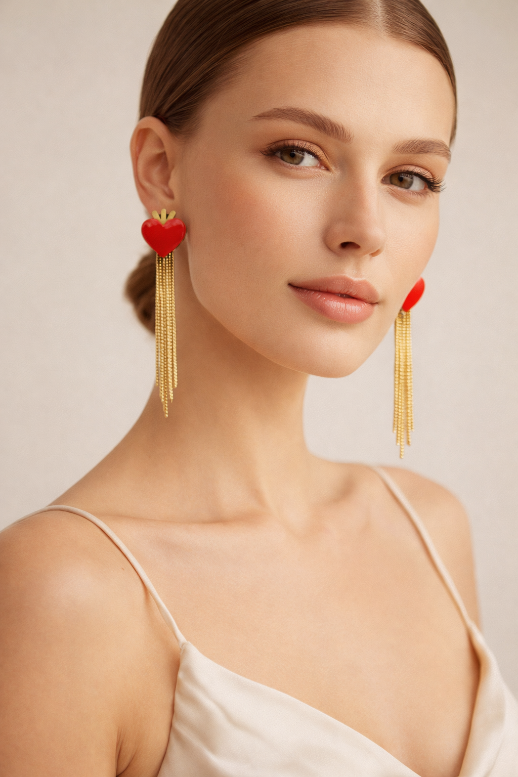 FRINGE HEART EARRING G