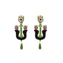 Handmade Acrylic Earring Flamboyant Rose