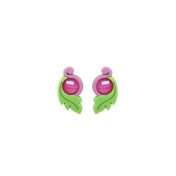 Handmade Acrylic Earring Leaf Rose