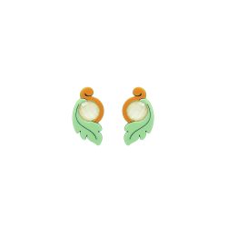 Handmade Acrylic Earring Leaf Living Coral