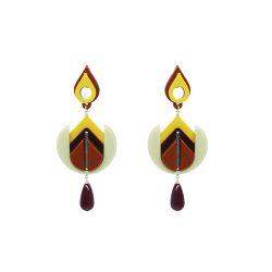 Handmade Acrylic Earring Iolanda / Kahki