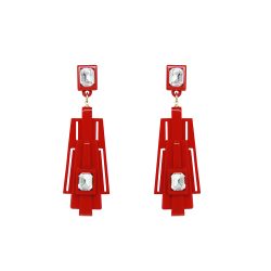 Handmade Acrylic Earring Mandi / Red