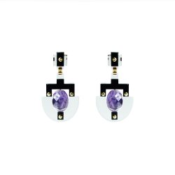 Handmade Acrylic Earring Oval Artemisia