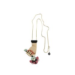 Handmade Acrylic Necklace Flower In Hand Rose