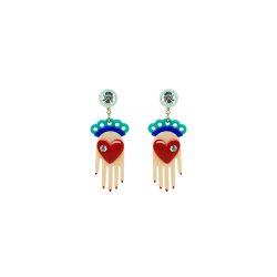 Handmade Acrylic Earrings Hands/ Pink