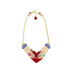 Handmade Acrylic Choker Necklace Hands And Heart