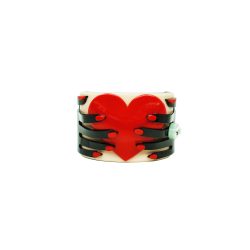 Handmade Acrylic Bracelet Hands & Heart Black / Rose