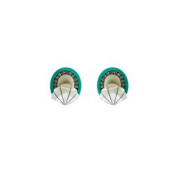 Handmade Acrylic Earring Oval Pearl And Shell