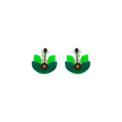 Handmade Acrylic Earring Short Lotus Flower