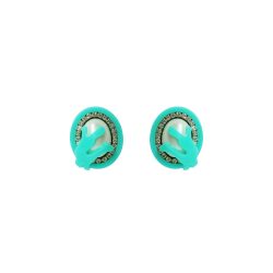 EARRING OVAL PEARL AND STRASS