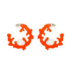 HOOP CORAL AND PEARL L